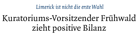 [Kuratoriums-Vorsitzender Frühwald zieht positive Bilanz]