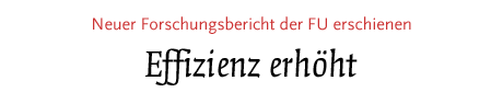 [Neuer Forschungsbericht der FU erschienen]