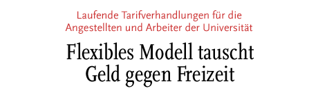 [Laufende Tarifverhandlungen für die Angestellten und Arbeiter der Uni]