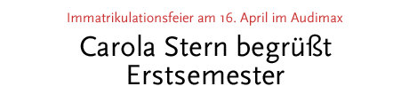 [Immatrikulationsfeier: Carola Stern begrüsst  Erstsemester]