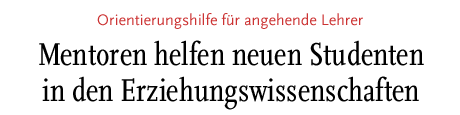 [Orientierungshilfe für angehende Lehrer]