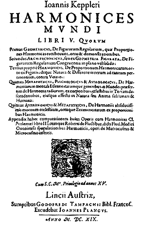 Titelseite von Harmonices Mundi