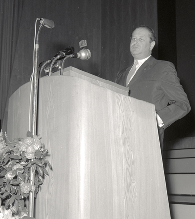 Bruno Kreisky im Audimax der FU