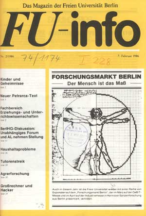 Titelseite: FU-Info 2/1986