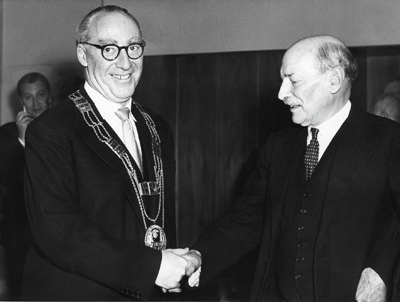 Schwarz-Wei&szlig;-Foto von Clement Attlee