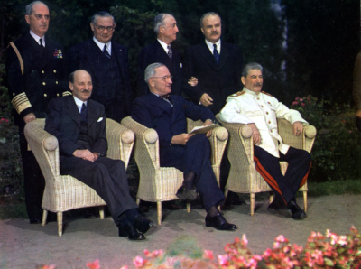 Attlee, Truman und Stalin bei der Potsdamer Konferenz