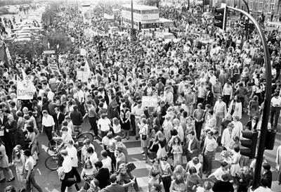 Demonstration gegen den Einmarsch der Warschauer-Pakt-Staaten in die Tschechoslowakei