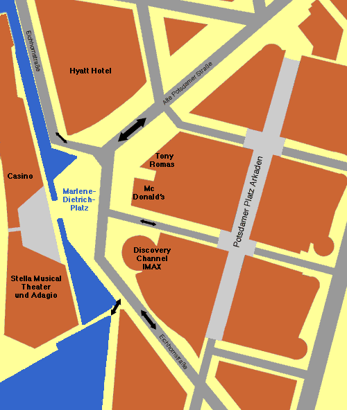 map of the Marlene-Dietrich-Platz in Berlin
