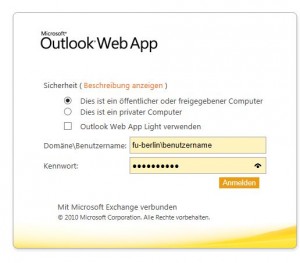 Outlook Web App FU-Berlin