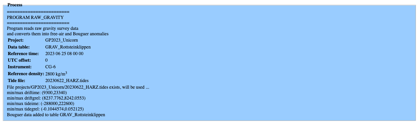 *GRAViMAG Process tab*
