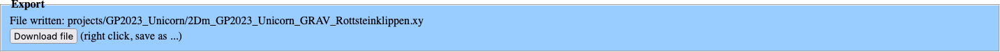 *GRAViMAG Export tab*