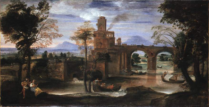 Carracci Annibale R Mische Flu Landschaft Mit Kastell Und Br Cke