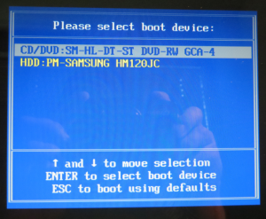 Select boot device