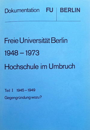 Titelseite der FU-Dokumentation, Teil I
