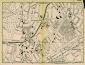 Plan mit den Standorten der FU-Geb&auml;ude