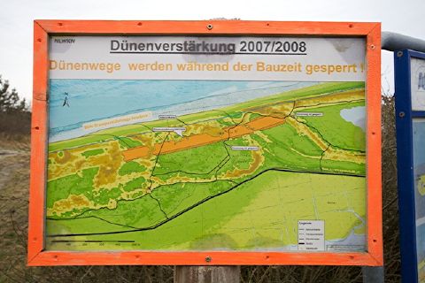 Informationstafel zu den Dünenarbeiten 2007-2008