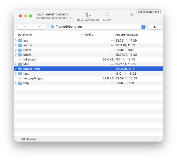 Cyberduck - Datenaustausch