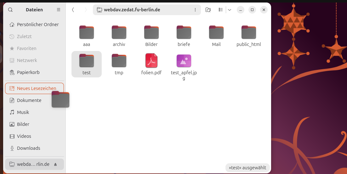 Gnome Dateimanager - Lesezeichen