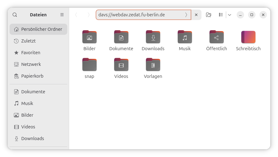 Gnome Dateimanager - Adresseingabe
