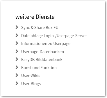 Portal - weitere Dienste - Userpage-Datenbanken