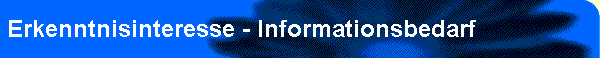 Erkenntnisinteresse - Informationsbedarf