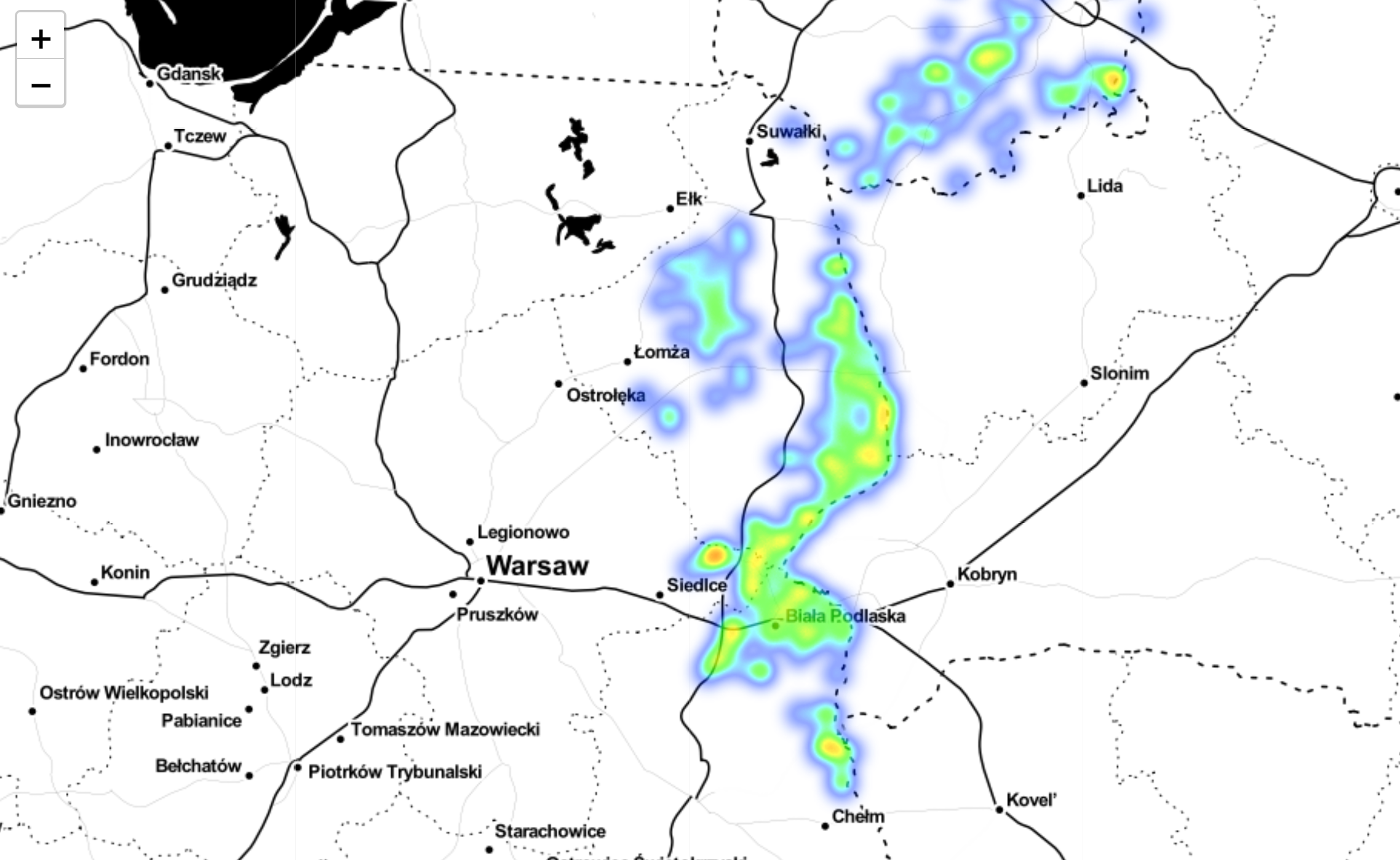 Spread of ASF in Poland