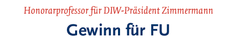 Honorarproffessur für DIW-Präsident Zimmermann