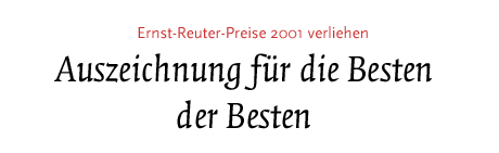 (Ernst-Reuter-Preise 2001 verliehen)
