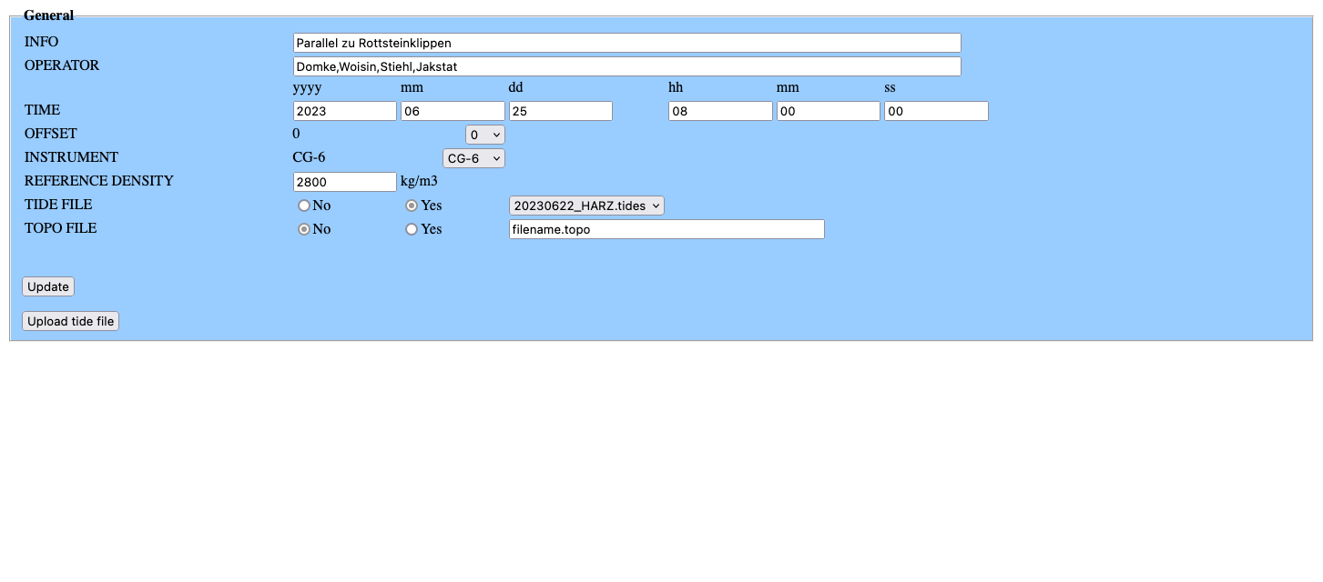 *GRAViMAG General tab*